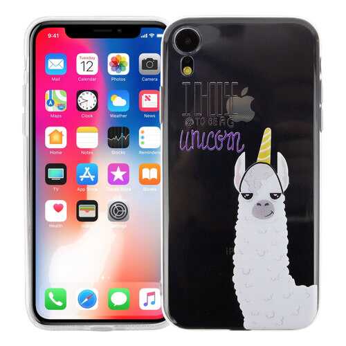 Чехол KAWAI для iPhone XRЛама-единорог в Связной