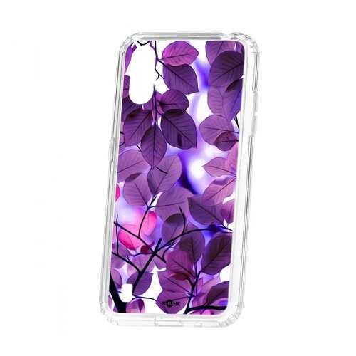 Чехол Kruche Samsung Galaxy A01/A015 Print Purple leaves в Связной