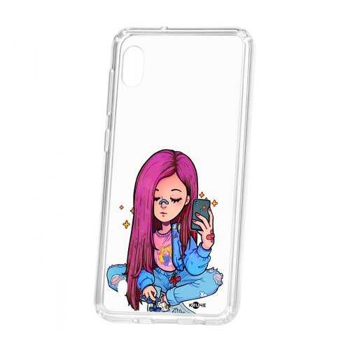 Чехол Kruche Samsung Galaxy A10 Print Pink Hair в Связной