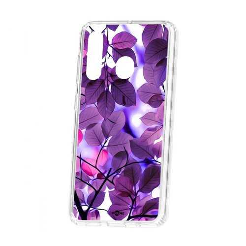 Чехол Kruche Samsung Galaxy A60 2019 Print Purple leaves в Связной