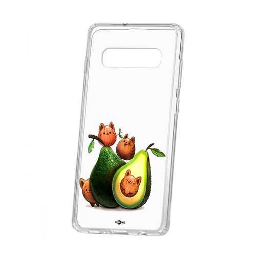 Чехол Samsung Galaxy S10+ Kruche Print Авокотики в Связной