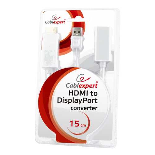 Адаптер HDMI на DisplayPort конвертер Cablexpert DSC-HDMI-DPW плюс usb питание, белый в Связной