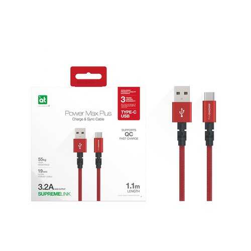 Кабель Amazingthing SupremeLink Power Max Plus USB-Type-C Red 1.1m 3.2A в Связной