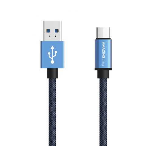 Кабель Amazingthing SupremeLink Ultimate Speed USB-Type-C Blue 1m 3A в Связной