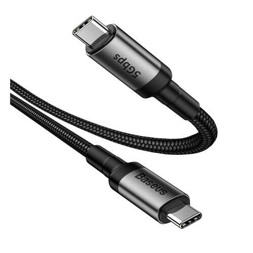 Кабель Baseus Cafule series cable Type-C PD3.1 Gen1 60W(20V/3A) 1м Black/Grey (CATKLF-RG1) в Связной