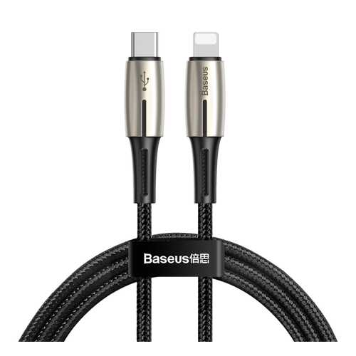 Кабель Baseus Waterdrop Data Cable Type-C-Lightning PD 18W 1,3 м Black/Grey (CATLRD-01) в Связной