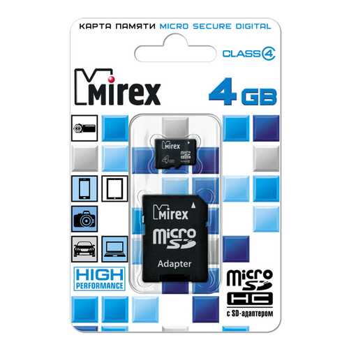 Карта памяти MIREX Micro SDHC 4GB в Связной