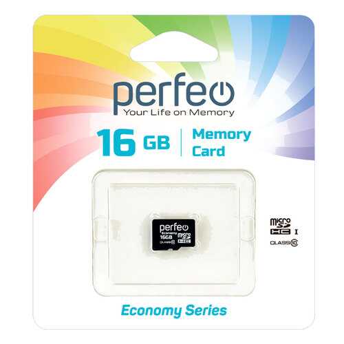 Карта памяти Perfeo microSD 16GB High-Capacity (Class 10) без адаптера economy series в Связной