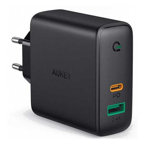 Сетевое зарядное устройство Aukey Dual-Port 60W PD Wall Charger with Dynamic Detect Black в Связной