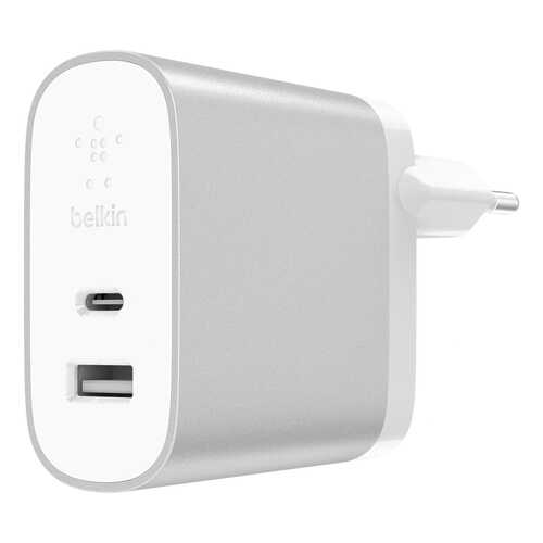 Сетевое зарядное устройство Belkin USB-C 27Вт, USB 12Вт, серебряный в Связной