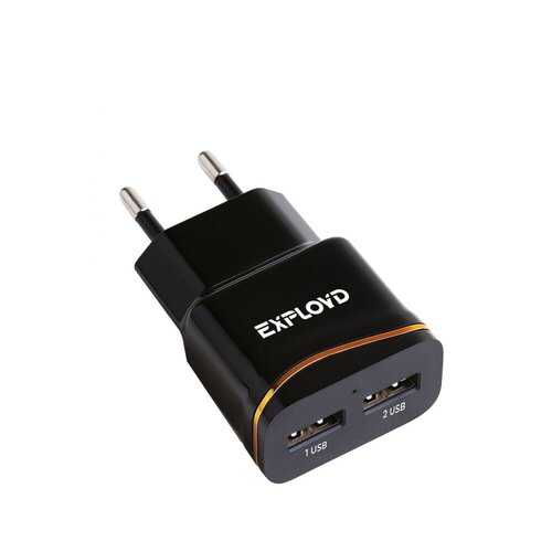 Сетевое зарядное устройство Exployd Classic 2USB 2.4A Black в Связной