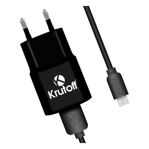 Сетевое зарядное устройство Krutoff CH-01M 1xUSB, 1A + кабель micro USB (black) в Связной